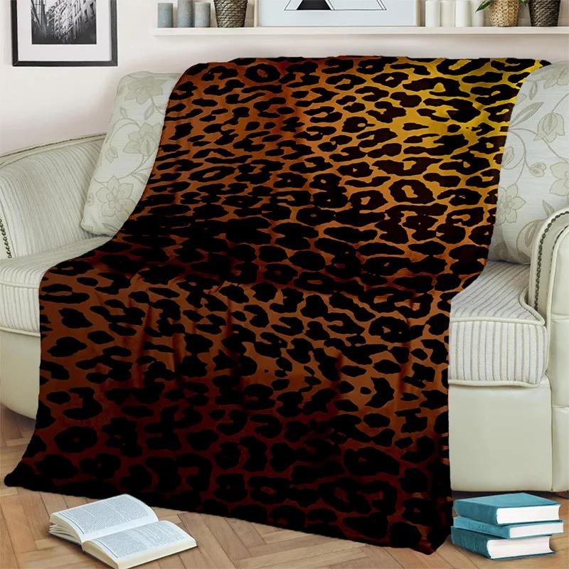 3D Wild Leopard Stripe Print Series Blanket,Soft Throw Blanket for Home Bedroom Bed Sofa Picnic Travel Office Cover Blanket Kids