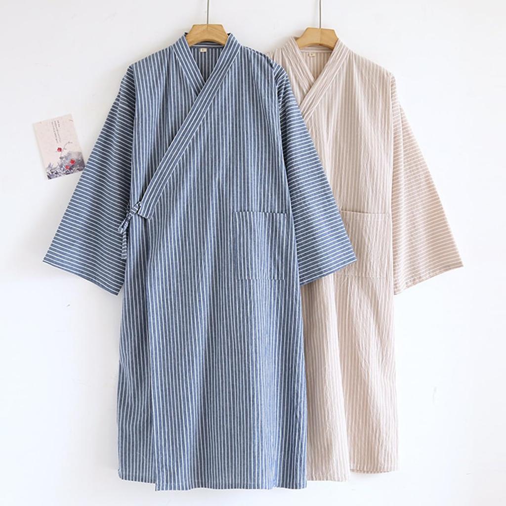 Quarto Japonês Solto L [Naynfenl] Pijama Masculino, Roupa, Estilo, Yukata, Roupa de Dormir, Respirável, Jinbei, Primavera, Verão, Outono, Relaxante, Roupa de Dormir, 100%