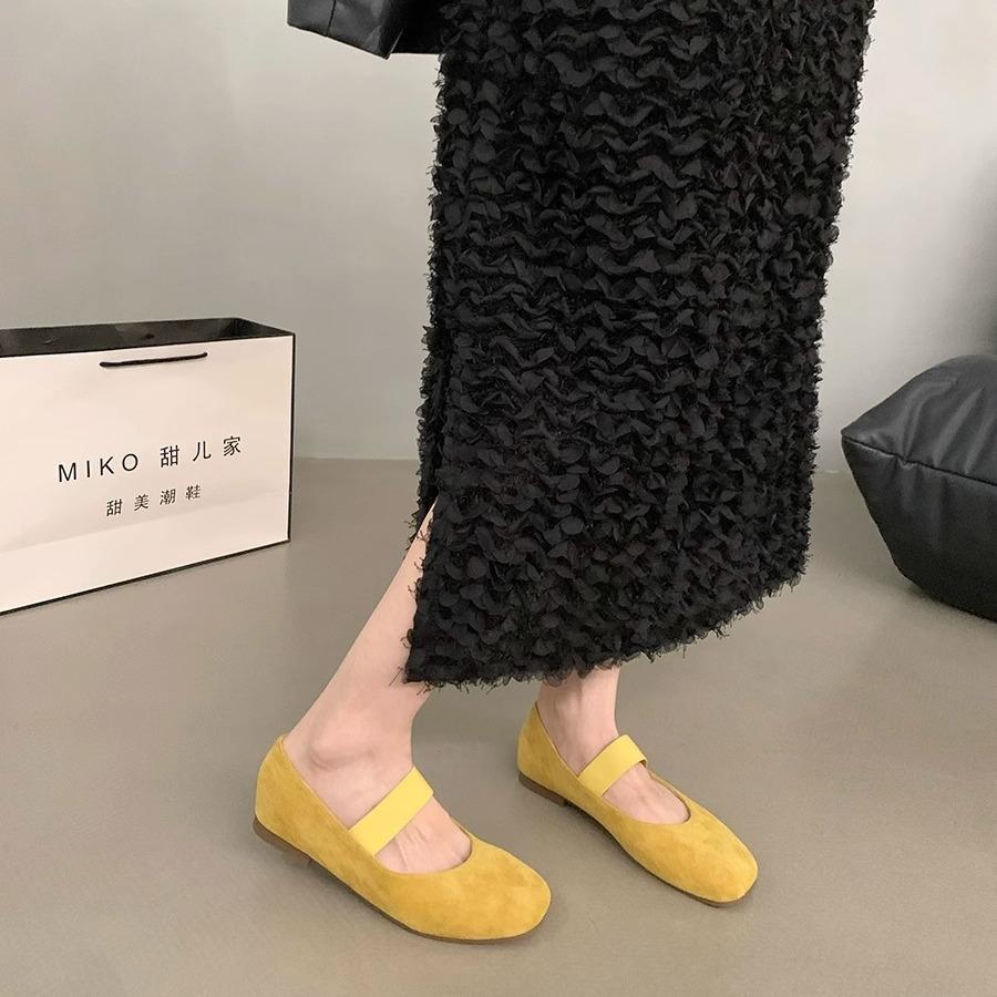 Flat-bottomed retro small red single shoes fairy shoes 2025 new summer ballet shoes with skirt Mary Jane shoes