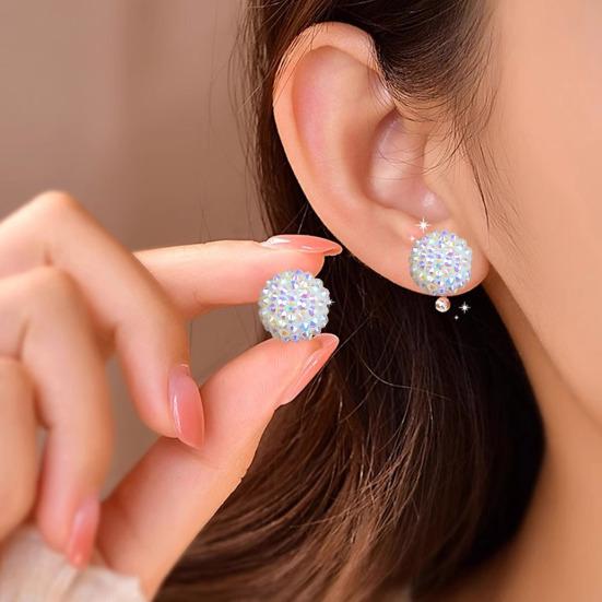 10Pcs 20mm Large Hole Beads Sparkling Rhinestone Colorful Jewelry Beads DIY Jewelry Making Pens Keychains Necklaces Round Sparkling Beads