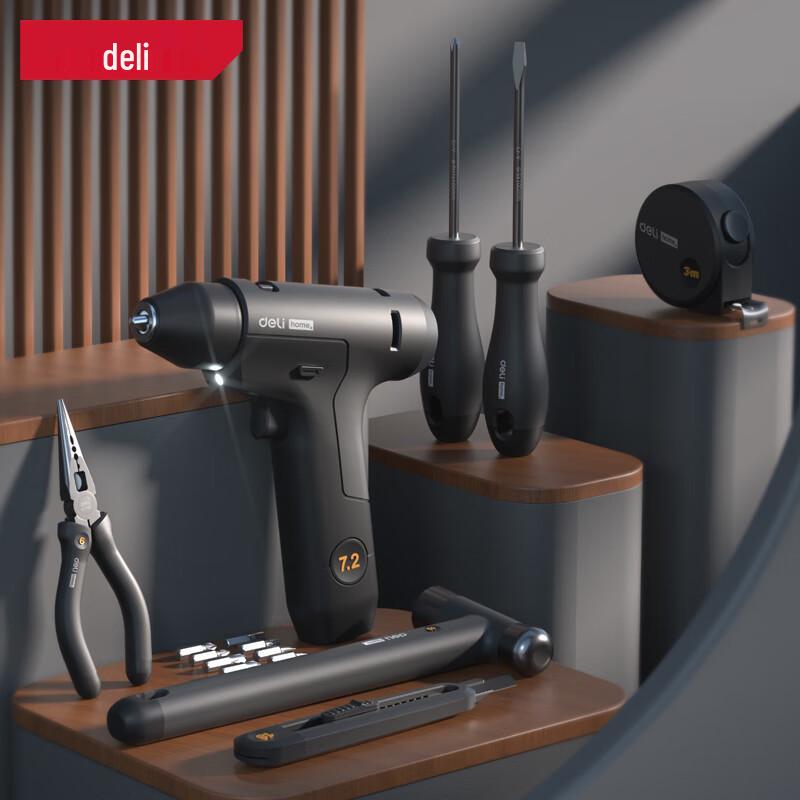 

Deli Home 8-Piece Cordless Drill Tool Kit CN plug (adapter included)