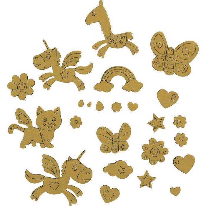 Formes en mousse adhésive à personnaliser + foil 10cm Licornes 6 pièces