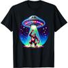 Bigfoot Sasquatch Abduction Alien Invasion UFO Spaceship T-Shirt