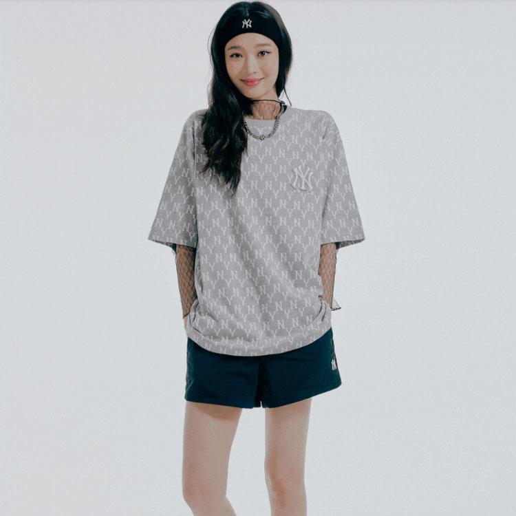 New MLB Set-in Sleeve T-Shirt Unisex Gray 31TSM1131-50M