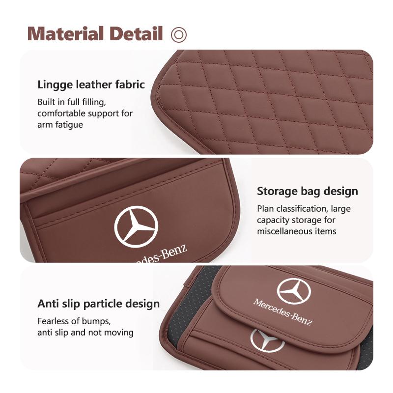 AABGW1 For Benz Car Center Console Leather Arm Rest Protection Cushion Storage Pocket AMG Exclusive A C E R V Class CLA CLS C180 C200