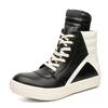 Frühling neue High-Top-Schuhe Trend-Down-Dreieck Europäischer und Amerikanischer Stil Mittelhohe Stiefel mit dicken Sohlen erhöhen die Körpergröße