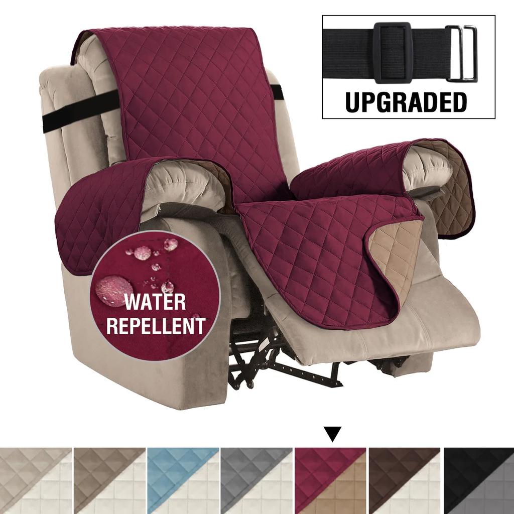 Waterproof Quilted Recliner Chair Cover Recliner Cover Recliner Slipcover Secure with Elastic Strap and Non Slip
