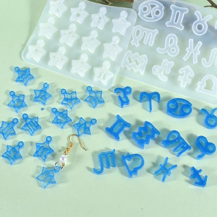 Astrological Silicone Mold For Handcrafted Necklace Charm Heat Resistant Zodiacs Charm Keychain Pendant Mould