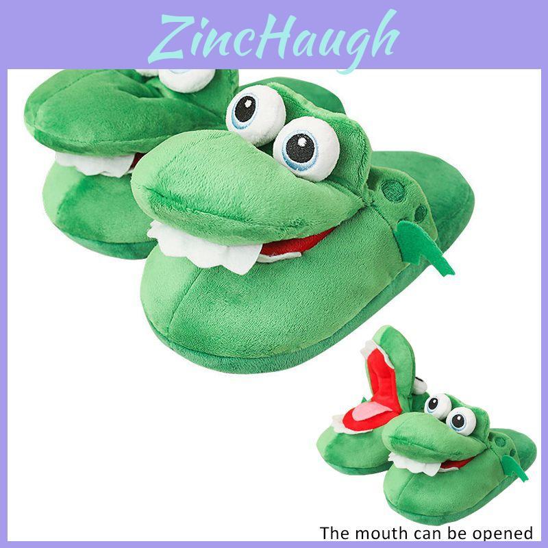 Fun Crocodile Plush Cotton Slippers Soft Non-slip Home Footwear