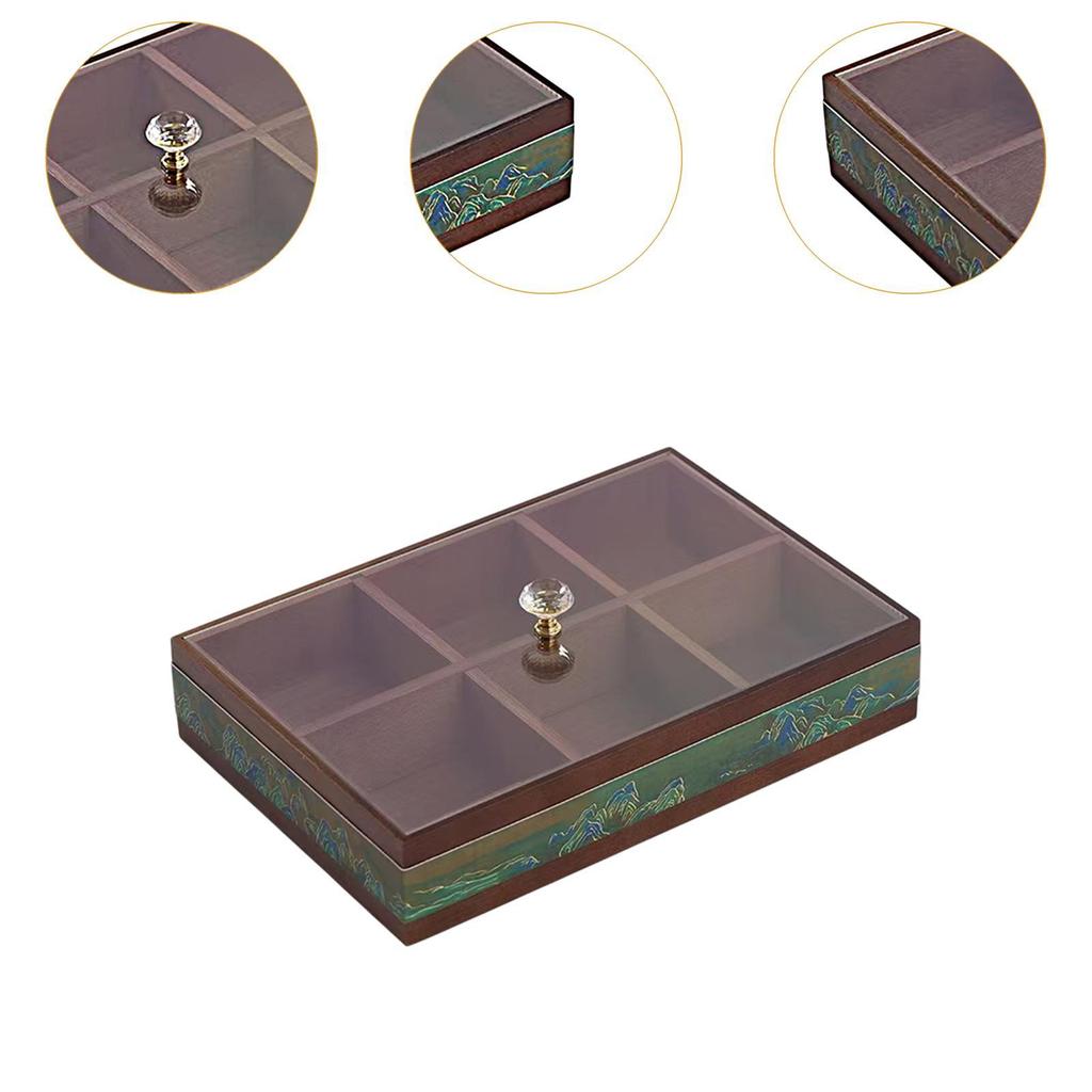 Divided Serving Tray Appetizer Decorative with Clear Lid for Candy And Fruits Dessert Cookies