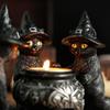 Halloween Cat Mysterious Dark Style Retro Ornaments Resin Crafts Festival Aromatherapy Candle Candlestick