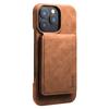DENIOR D28 For iPhone 16 Pro Max Magnetic Case RFID Blocking Retro Leather Back Cover with Card Holder Kickstand