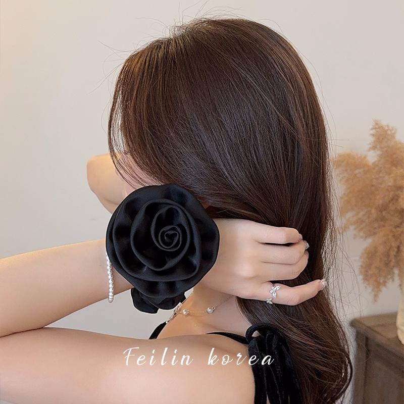 Rose Hairband Retro Large Intestine Ring Red Flower Hairband  New Explosive Headband
