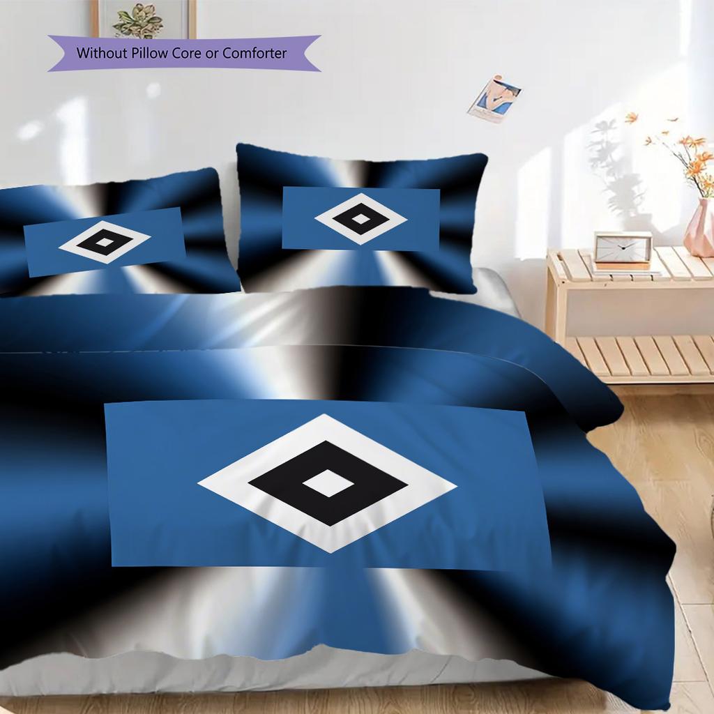 Set Copripiumino Trapuntato con Motivo Hamburger SV Federa Decorazione per la Casa Regalo di Compleanno (1 * copripiumino + 2 * federa, senza nucleo)