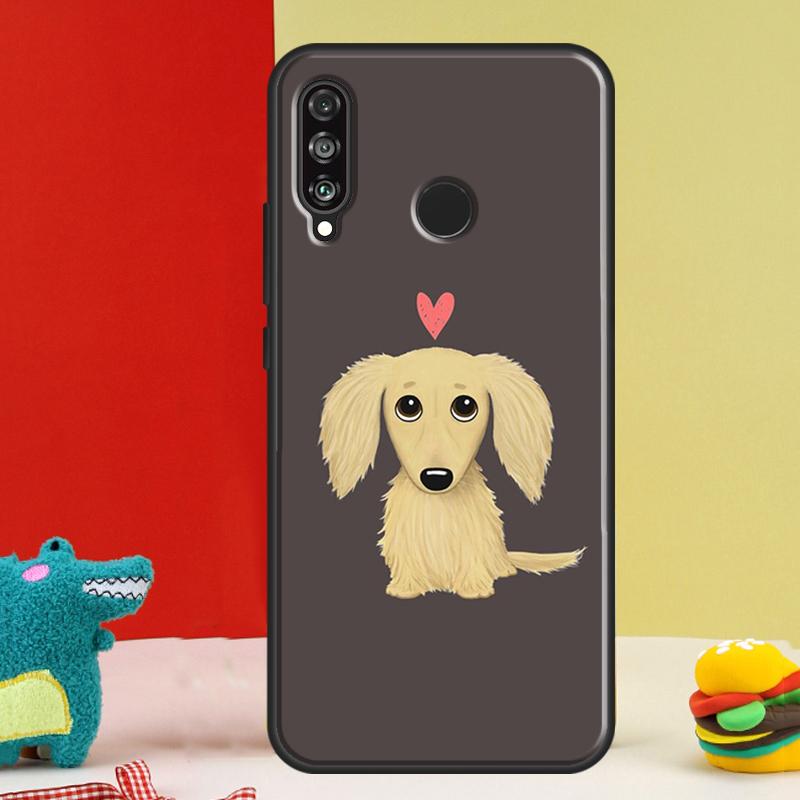 Cartoon Dachshund Dog For Huawei P30 Pro P60 P50 P20 P40 P Smart Nova 9 5T Honor Magic 5 Lite X8 X9 a 50 70 Case
