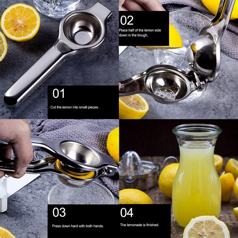 1PC Portable Stainless Steel Lemon Clip Manual Juicer Juice Orange Juice Squeezer