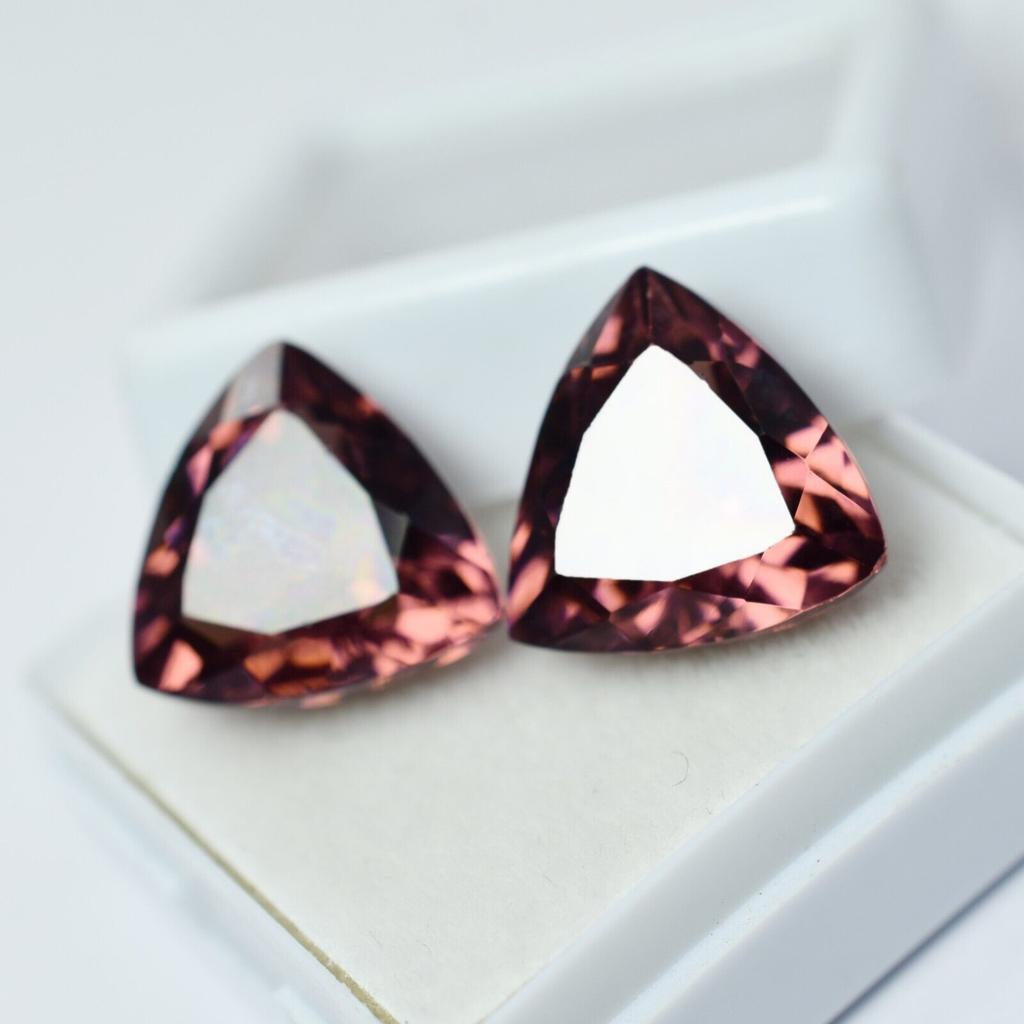 Natural Padparadscha Sapphire 16 Ct Trillion Pair Certified Beautiful Gemstone