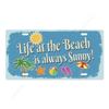 Beach Souvenir License Plate, Seaside Metal Sign 15x30cm