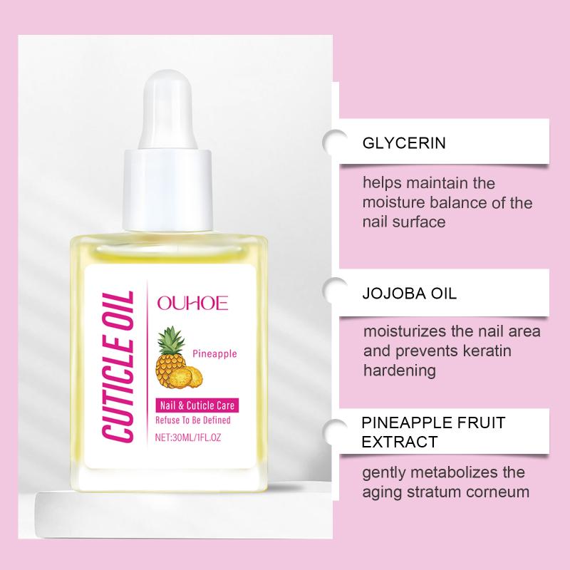Cuticle Nail Care Oil Pineapple Enriched Formula for Gentle Moisturizing of Dry Hands Daily