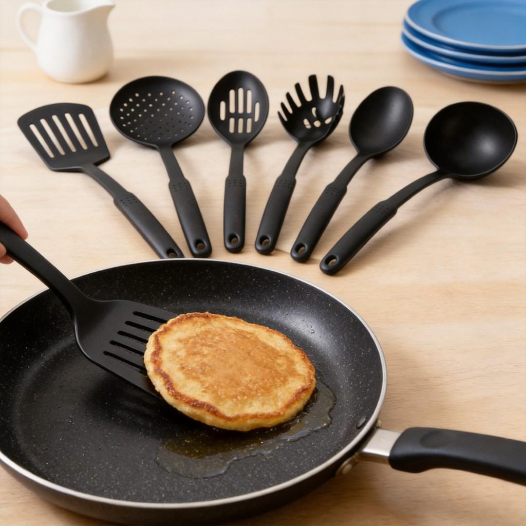 Modern Minimalist Nylon Cookware Set With Heatresistant Utensils For Nonstick Pots