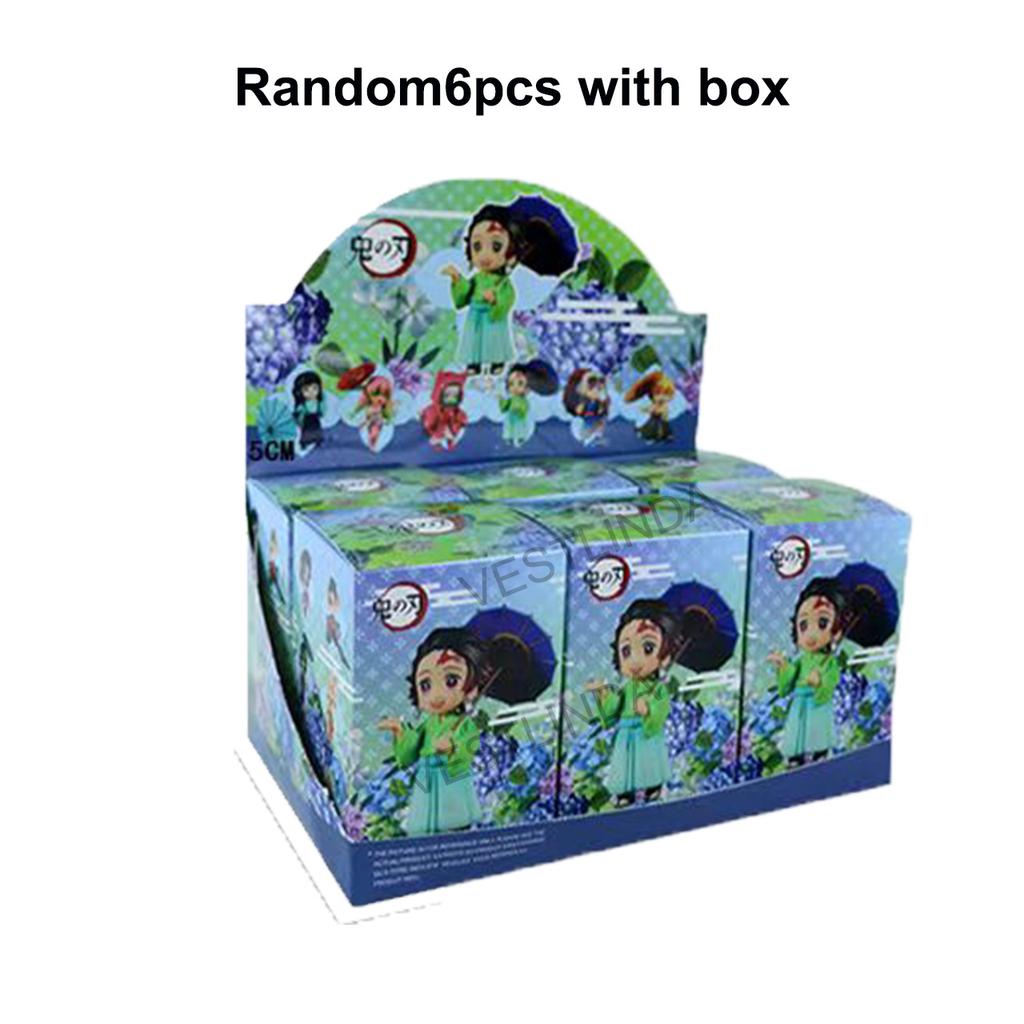 1/12PCS Ghost Slayer Blade Plum Rain Series Blind Box PVC Cute Humanoid Doll Anime Peripheral Collection Model Blind Box Gifts