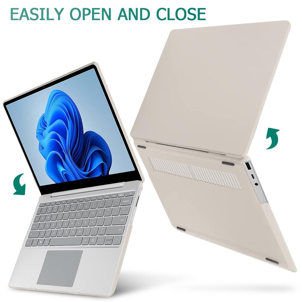 SRUOCASE Microsoft Surface Laptop Metal Palm Rest for 1872 1873 1953 1979 Plastic Hard Shell Case with Screen Keyboard Dust Rock Ash 15" 3/4/5 Models