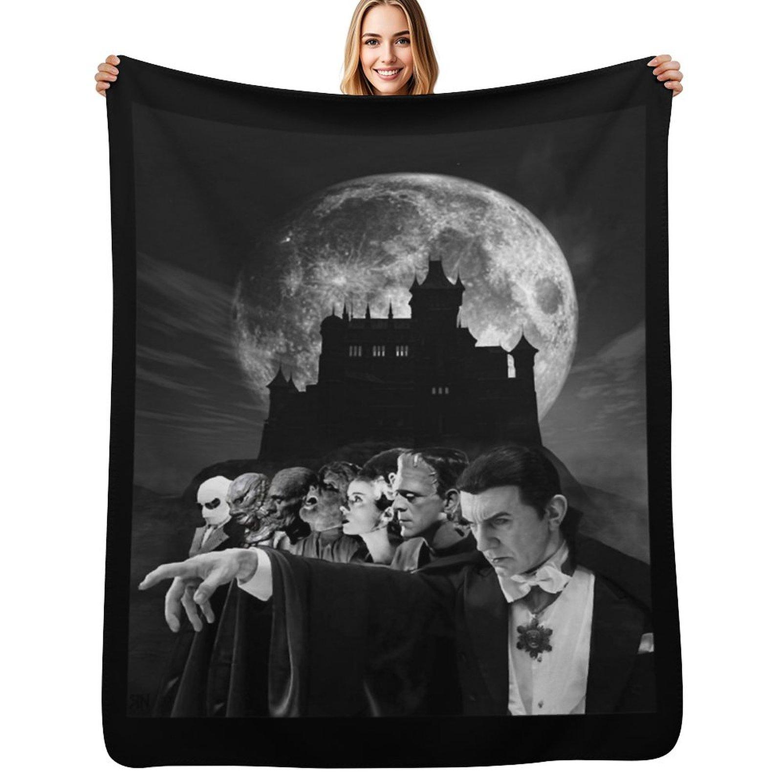 Classic Universal Horror Monsters Classic Throw Blanket Soft Plush Blanket as Housewarming Gift Size: 75*100cm, Weight: 230 GSM