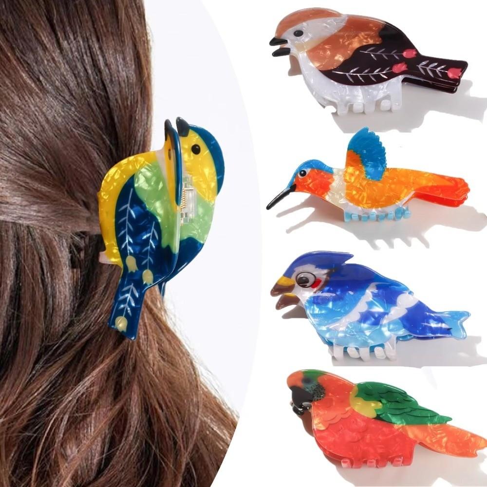 Colorful Design Hair Claw Clip Sweet Korean Style Bird Hairpin Hair Accessories  Travel Accessory