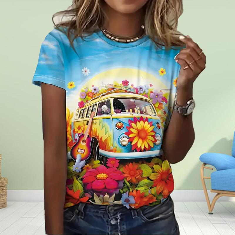 Fashion Women Coccinella SeptempunctataPrint T Shirt Funny Casual O-neck Short Sleeves T-shirt Summer Female Tee Shirt