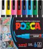 Uni POSCA PC-3M Water-Based Paint Markers, Fine Tip, 8 Colors
