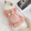 Tulip Pleated Cat Dress Can Be Towed Spring and Summer Thin Breathable Teddy Into Cat Pet Cat Clothes