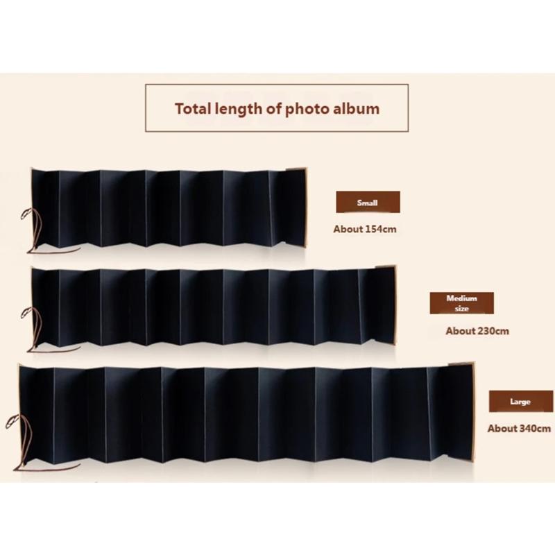 Memory Book For Wedding Anniversary Baby Travel Thick Page Stretchable Folding Hardcover Small Photo Album DIY Scrapbook