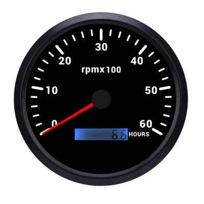 110mm 4 3 8in Tachometer 7 Color Backlight 6000RPM Gauge with Hour Meter for Truck Tractor Trailer Car RV Boat DC 9 To