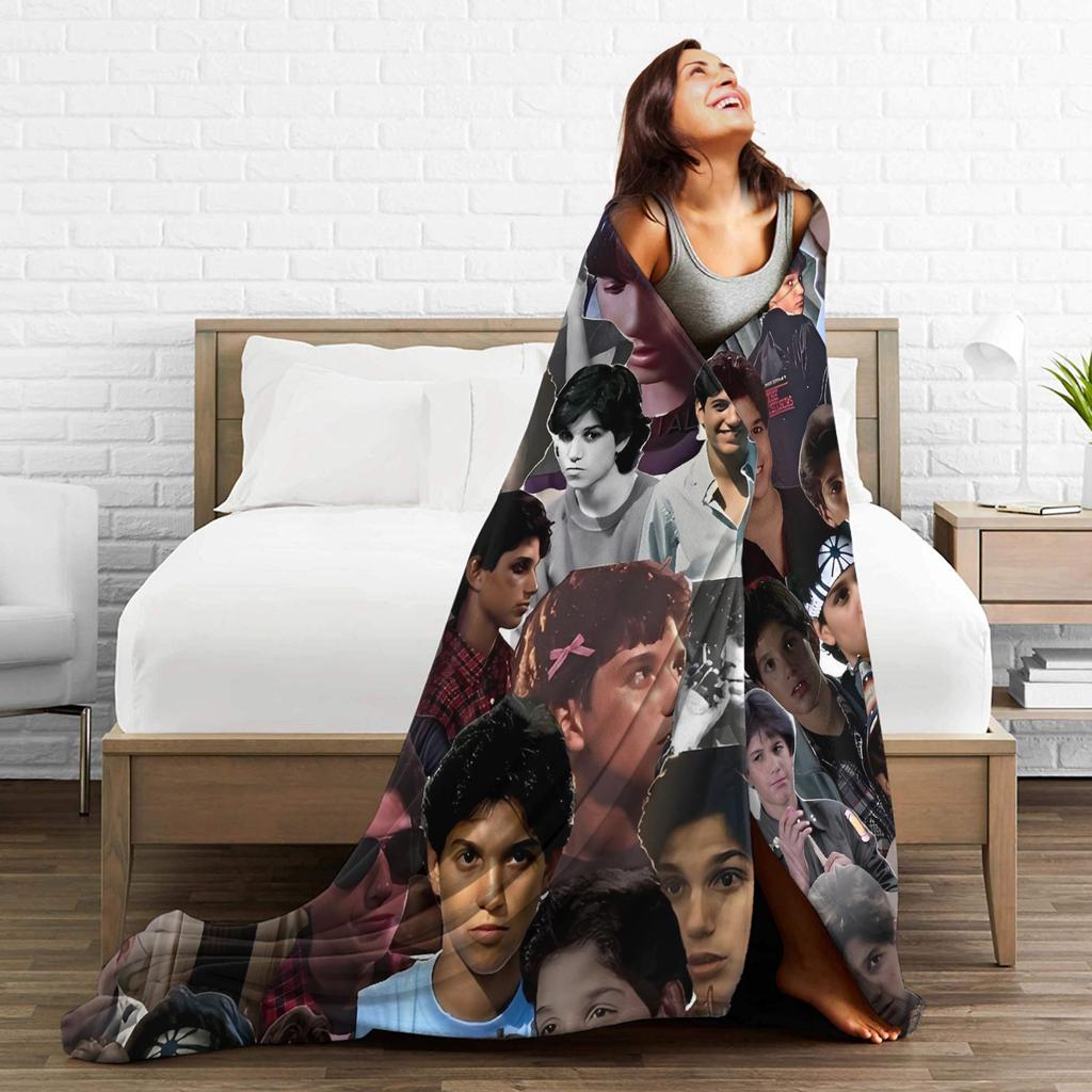 80s Ralph Macchio Limited Flannel Blanket Super Soft Throw Blanket for Couch Chair Camping Trend Bedspread Sofa Bed Cover