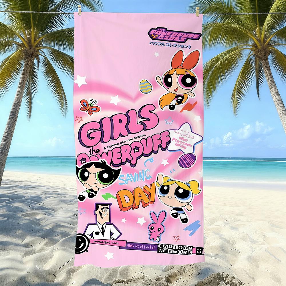 Cartoon Flying Little Policewoman Microfiber Beach Towel Quick-Drying Water-Absorbing Children'S Swimming Bath Towel Travel Portable Large Ruler