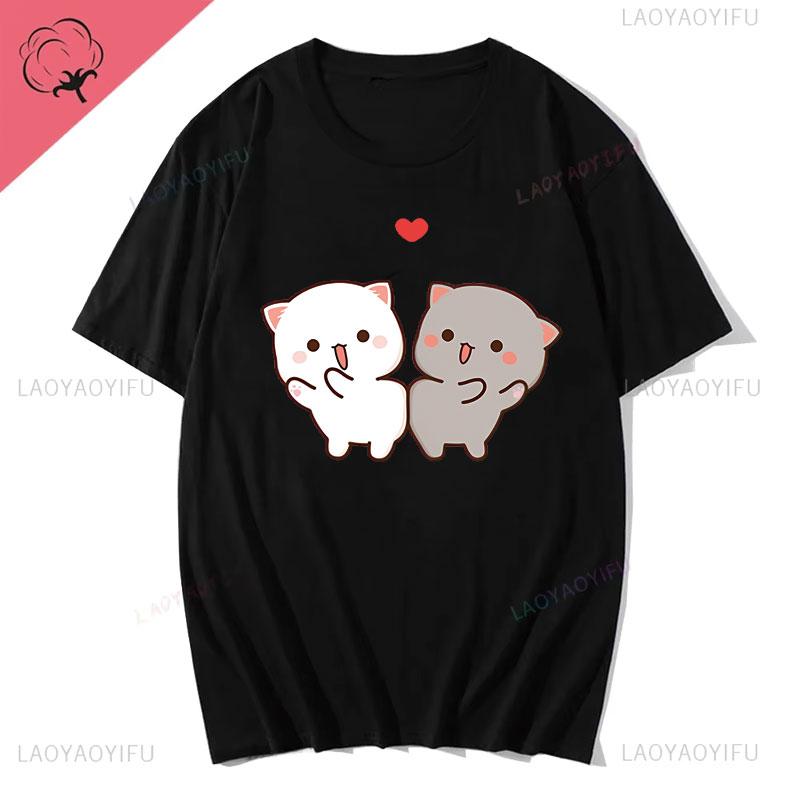 

Парные футболки Каваи Милые БуБу Панда Засыпает с Мишкой ДуДу Графическая футболка Смешная Хлопковая Унисекс Одежда Одежда для Влюбленных L