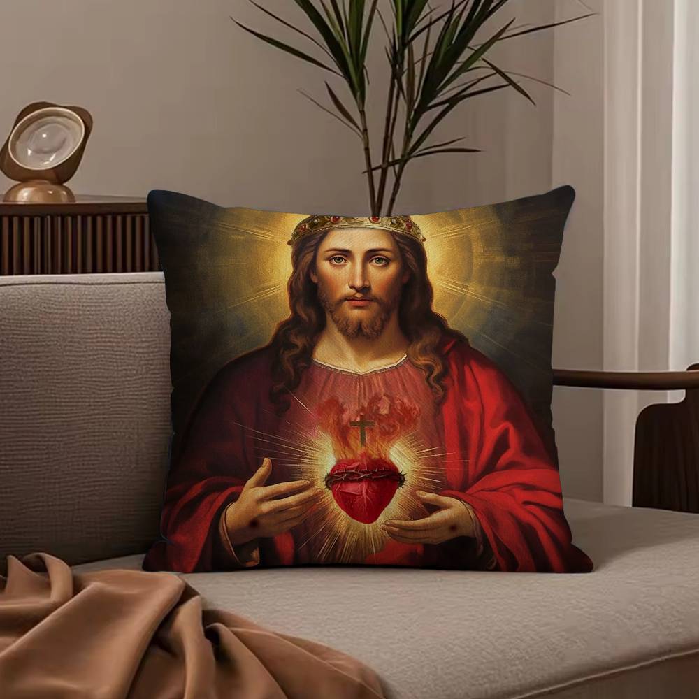 Anime J-Jesus Pillow Case Anti-dustmite Pillowcase Invisible zipper silky short plush Sofa cushion cover
