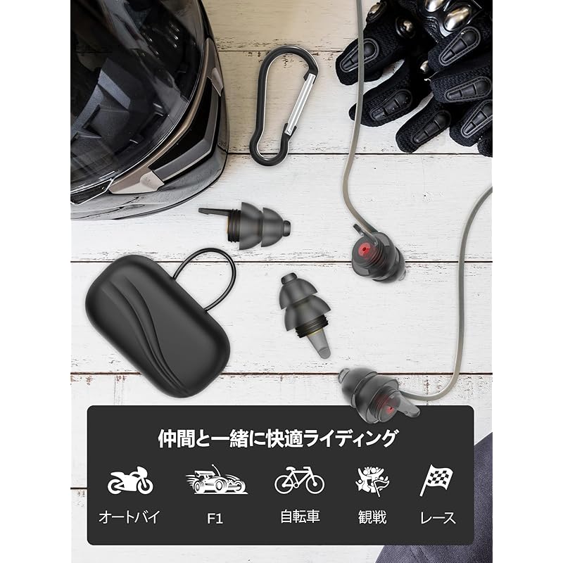 Quietide Motorcycle Earplugs 2 Pairs Motorsport Earplugs Ear Plugs Bike Noise Reduction from Helmet and Engine Noise and Wind Noise Hearing Impairment