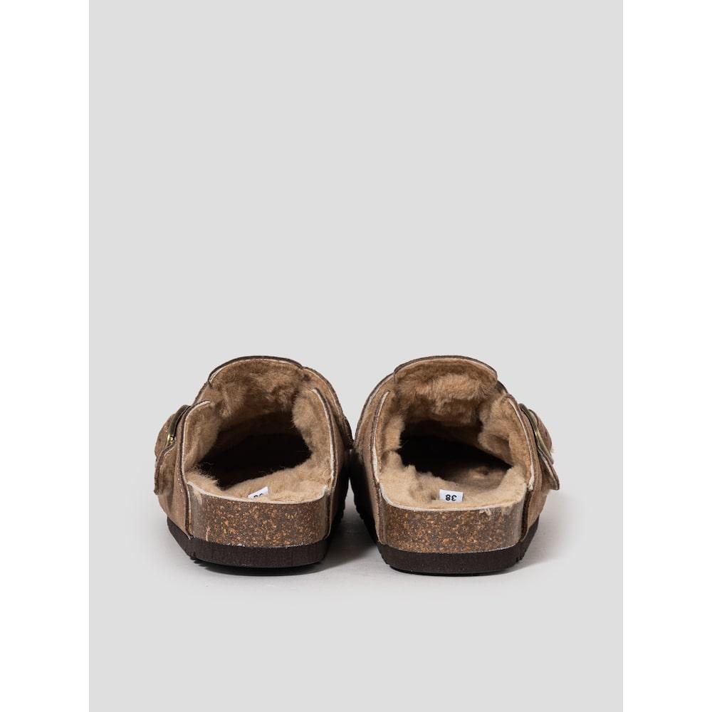 Scholl (Women) Suede Fur Cork Clog Brown (Hh49K2C11D)