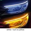 2 Pcs Car DRL Flexible Waterproof Headlight LED Strip Universal Auto Headlights RGB Turn Signal Yellow Brake Flow Lights