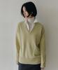 Beullaengkeulumumeon Over V-Neck Knit_Lime