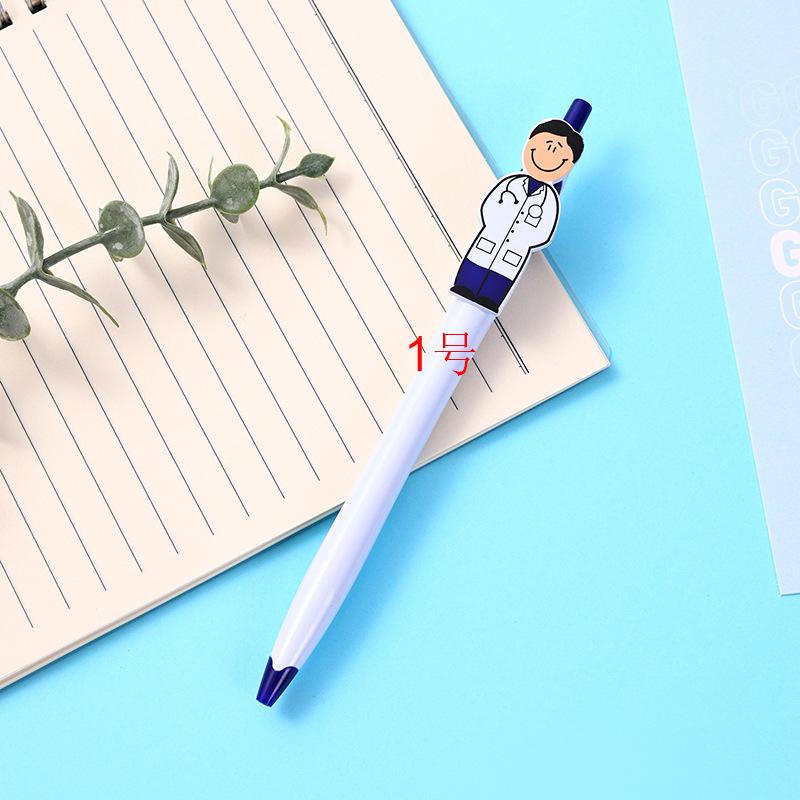 

Cartoon Character Nurse Doctor Writing Gel Pens Medical Press Ballpoint Pen With Clip Hospital Office Supplies Writing Pen Gift
