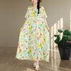 DIMANAF New 2026 Sundress Women Plus Size Summer Casual Print Floral Maxi Long Dress Cotton Loose Oversize Beach Holiday