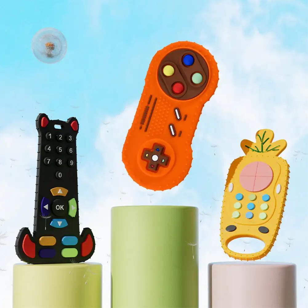 Non-Toxic Baby Silicone Teether Toys Remote Control Shape Teether Rodent Gum Pain Relief Teething Toy Kids Sensory Educational Healthcare