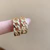 Gold Plated Interlocking Circular Ear Cuffs - Minimalist Luxury Earrings