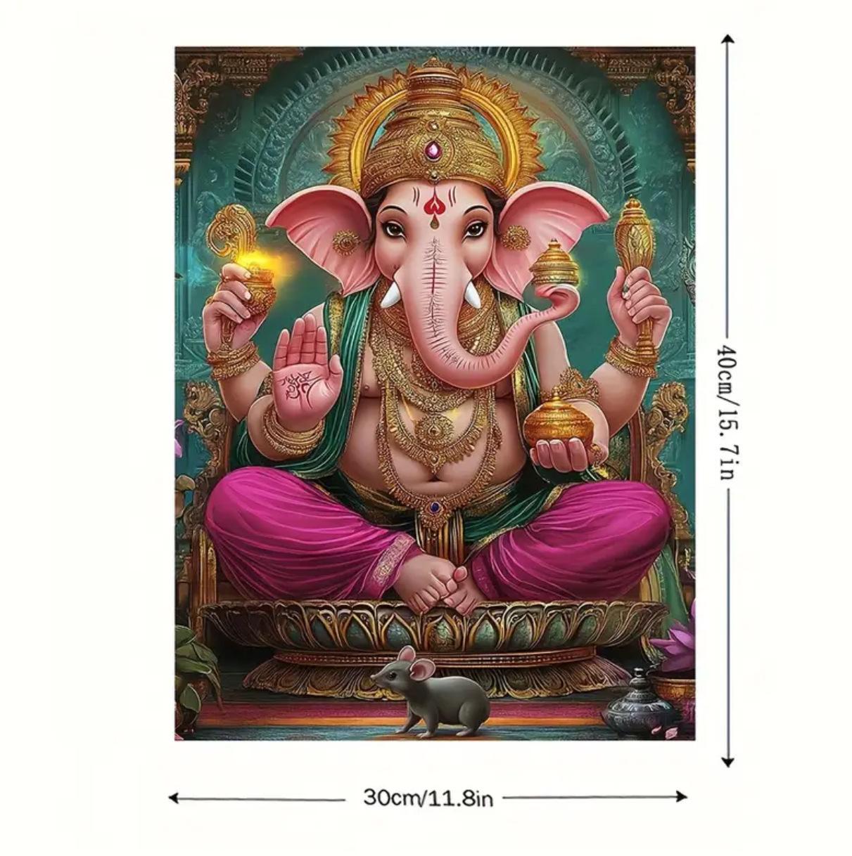 

Southeast Asia Theme Decorative Wall Painting: Elephant & Buddha Statue for Spa, Foot Massage, Thai Restaurant, Beauty Salon 15x20