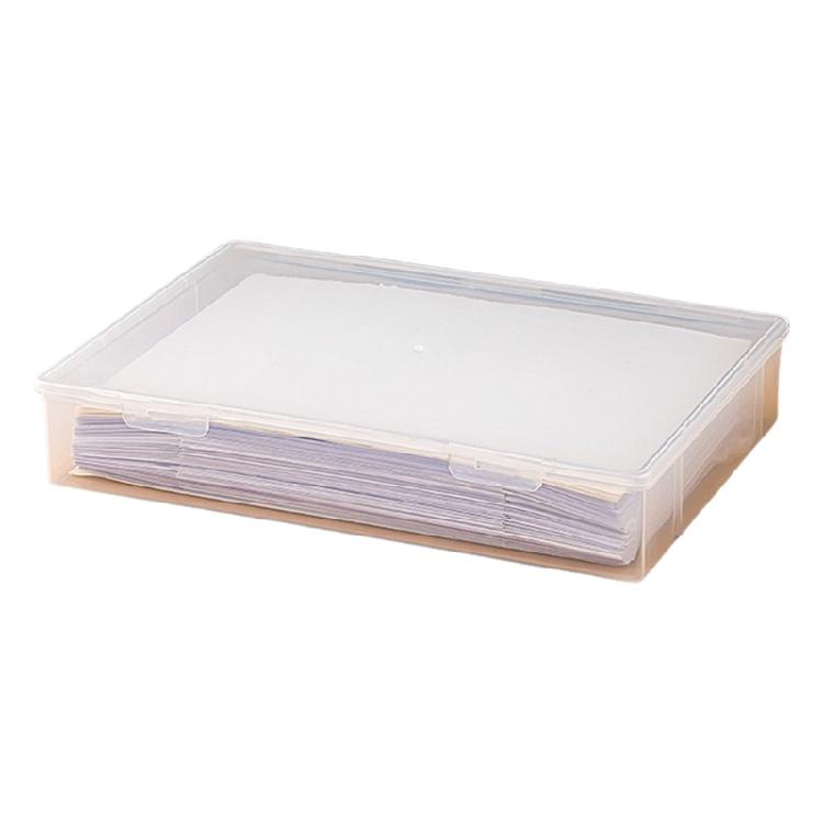 Portable Storage Container for Office Supplies Stackable Document Box Moisture Proof Plastic Bin Magazine Organizer