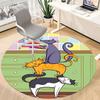 1pc Cat Party Office Round Area Rug, Indoor Mat Suitable ForOffice, Under Office Chairs Bedroom Living Room Home Decor, Room Deco Q130