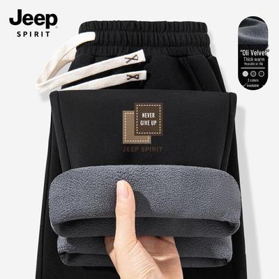 JEEP SPIRIT Men's Fleece Lined Casual Straight Leg Pants