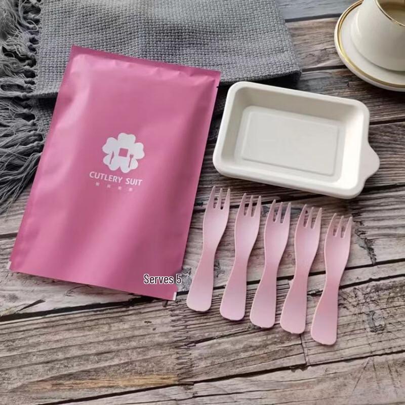 Handun Disposable Corn Starch Cake Tableware Set